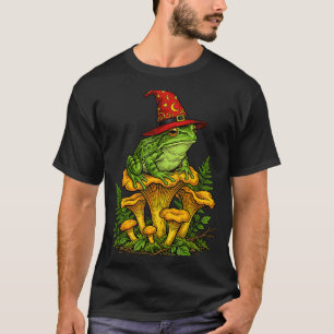 T-shirt Grenouille sorcière assise sur des champignons hal
