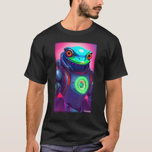 T-shirt grenouille spatiale futur cyborg robot (Devant)