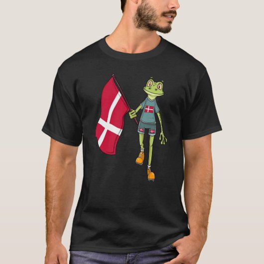 T-shirt Grenouille supportrice danoise (Devant)