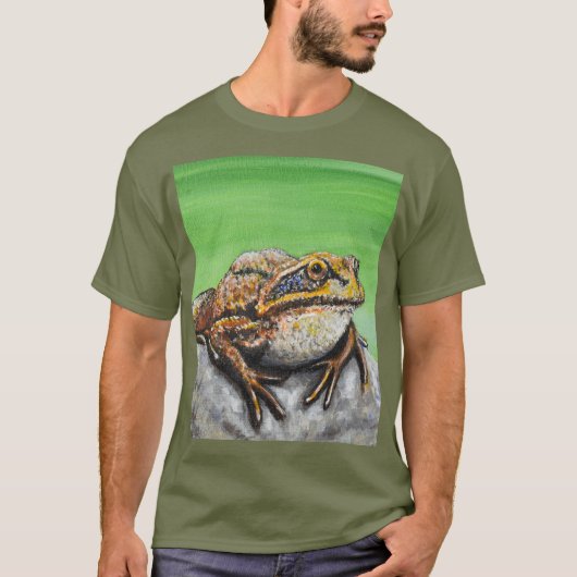 T-shirt grenouille sur un rocher (Devant)