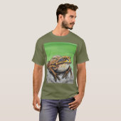 T-shirt grenouille sur un rocher (Devant entier)