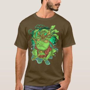 T-shirt Grenouille verte japonaise Ninja Samouraï Katana É