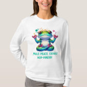 T-shirt Grenouille verte moderne Inhale Exhale | (Devant)