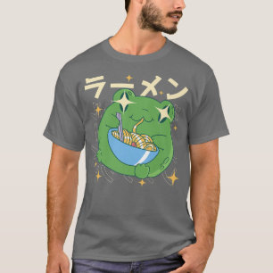 T-shirt Grenouille verte Ramen Kawai Cadeaux de nouilles G