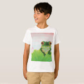 T-shirt Grenouille verte Se détendre dans l'étang (Devant entier)