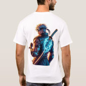 T-shirt Grève D'Abord. Brûle plus fort." Cyberpunk Anime F (Dos)