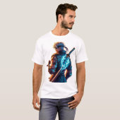 T-shirt Grève D'Abord. Brûle plus fort." Cyberpunk Anime F (Devant entier)