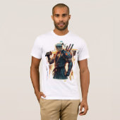 T-shirt Grève D'Abord. Brûle plus fort." Cyberpunk Anime F (Devant entier)