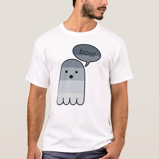 T-shirt Grey Boo Ghost (Devant)