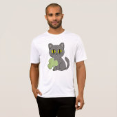 T-shirt Grey Cat Shamrock Clover Charm (Devant entier)