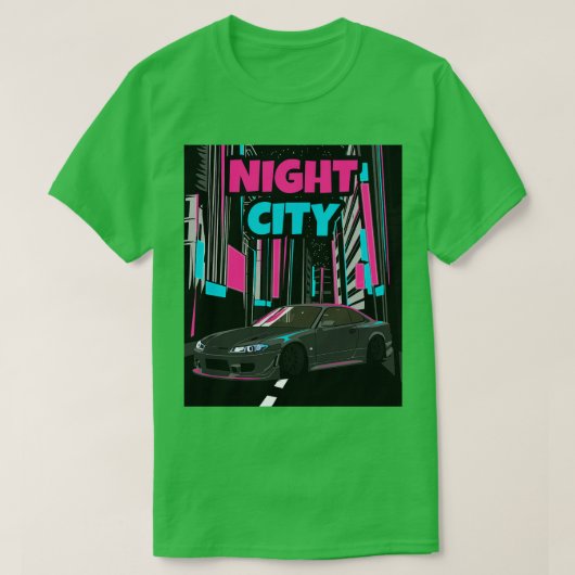 T-shirt Grey Nissan Silvia S15 Night City (Design devant)
