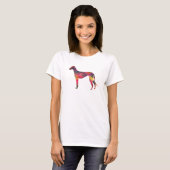 T-shirt Greyhound Chien Motif géométrique Silhouette Multi (Devant entier)