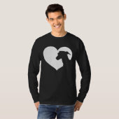 T-shirt Greyhound Dog Heart Silhouette  Greyhound (Devant entier)