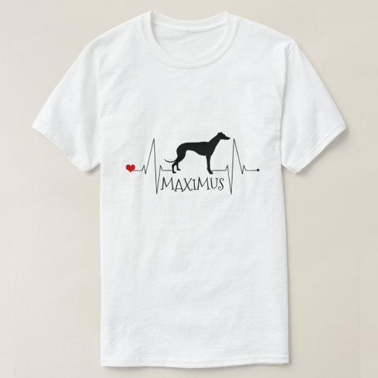 T-shirt Greyhound personnalisé Whippet Love Chien Coeur Be (Design devant)
