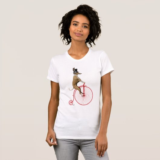 T-shirt Greyhound sur Red Penny Farthing (Devant entier)