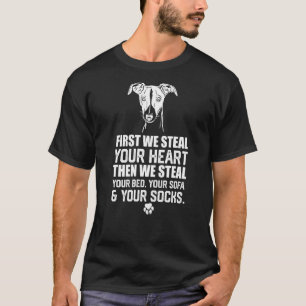 T-shirt Greyhound Voler votre coeur Voler votre lit et can