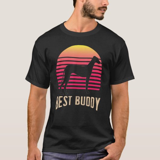 T-shirt Greyhound Windhound Retro 2 (Devant)