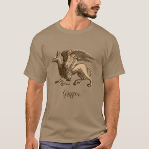 T-shirt Griffin marron et beige classique - Bête légendair
