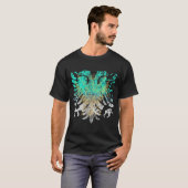 T-shirt Griffin Or Turquoise Sur Noir (Devant entier)