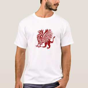 T-shirt Griffon rouge - conception médiévale