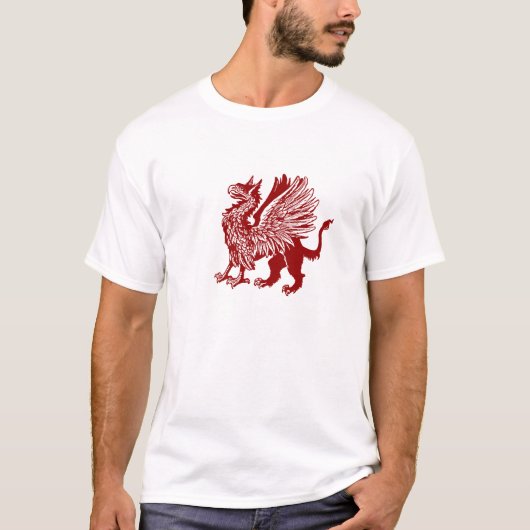 T-shirt Griffon rouge - conception médiévale (Devant)