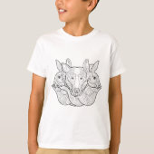 T-shirt Griffonnage animal de groupe (Devant)