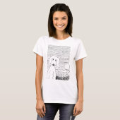 T-shirt Griffonnage d'or sur la plage (Devant entier)