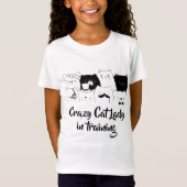 T-Shirt Griffonnage fou de Madame In Training//B/w Cat de (Devant)