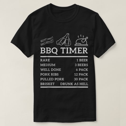T-shirt Grill Drôle Dire BBQ Timer Bbq Bière Grill Papa Ba (Design devant)