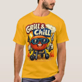 T-shirt Grill et Chill & BBQ drôle (Devant)