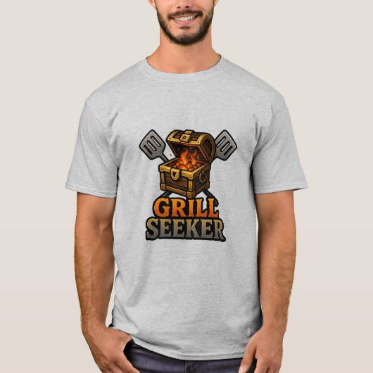 T-shirt Grill Seeker - Funny BBQ Adventurer Foodie (Devant)