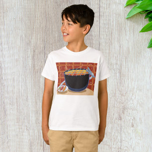 T-shirt Grillades au barbecue avec des tongues et des broc