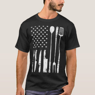 T-shirt Grillades cool Pour Hommes Femmes Us Drapeau Barbe