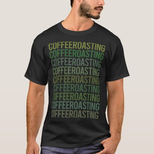 T-shirt Grillage de café en texte vert (Devant)