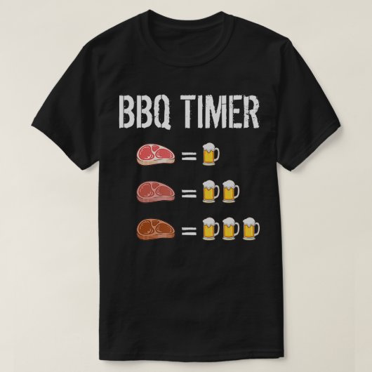 T-shirt Grillage du minuteur BBQ de bière (Design devant)