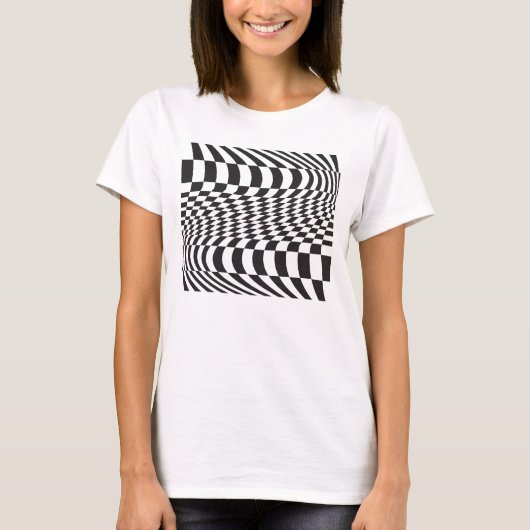 T-shirt Grille de Courbe Optique (Devant)