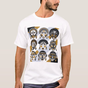 T-shirt Grille de Masque Tribal Fierce