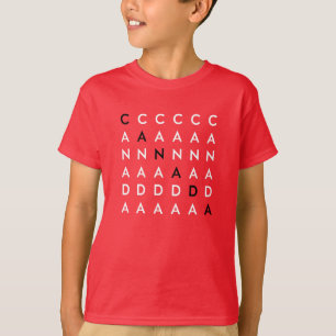 T-shirt Grille de mots croisés du Canada Couleur rouge