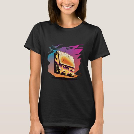 T-shirt Grilled Cheese Synthwave 80s Retrowave Aesthetic (Devant)
