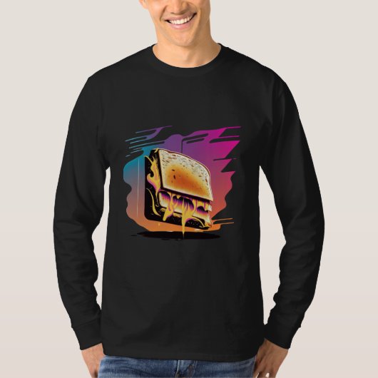 T-shirt Grilled Cheese Synthwave 80s Retrowave Aesthetic (Devant)