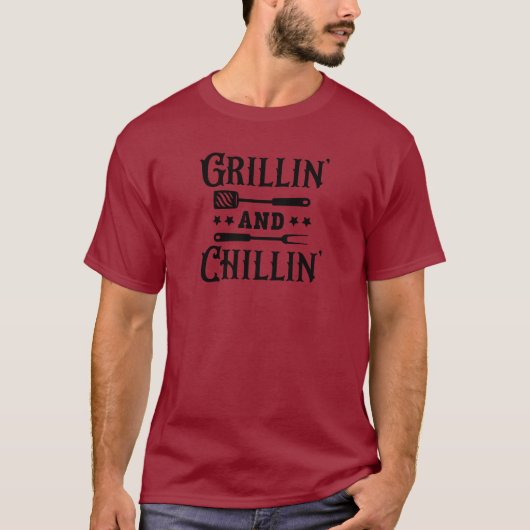 T-shirt Grillin and Chillin BBQ (Devant)
