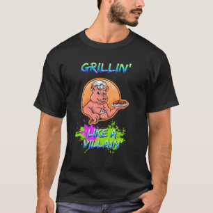 T-shirt Grillin' Like A Villageois Cookout Bbq Sarcastique
