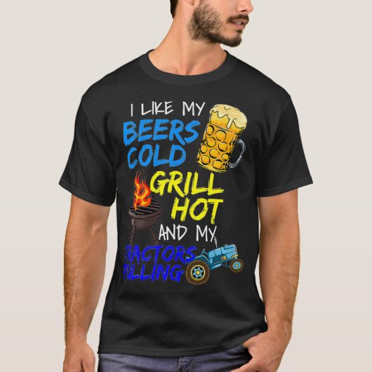 T-shirt Grillmaster Viande Grillant BBQ Tracteur P (Devant)