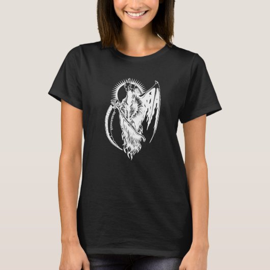 T-shirt Grim Devil Wing Occult Dark Art Metal Goth (Devant)