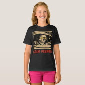 T-shirt Grim Peeper Funny Skeleton Halloween Pun Tee (Devant entier)