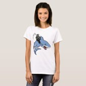 T-shirt Grim Reaper chevauchant un requin (Devant entier)