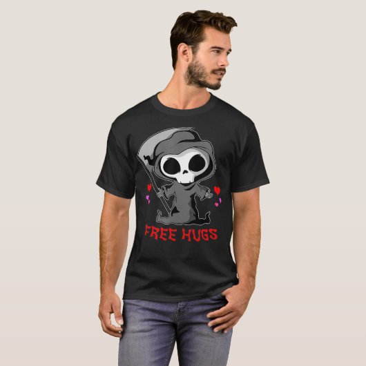 T-shirt Grim Reaper Death Free Hugs Easy Funny Halloween (Devant entier)