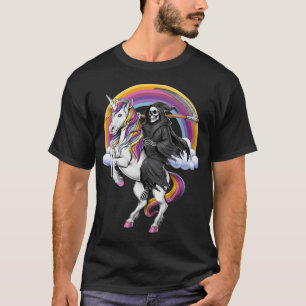 T-shirt Grim Reaper équitation Unicorn