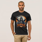 T-shirt Grim Reaper Graveyard Spooky Pumpkins Halloween (Devant entier)