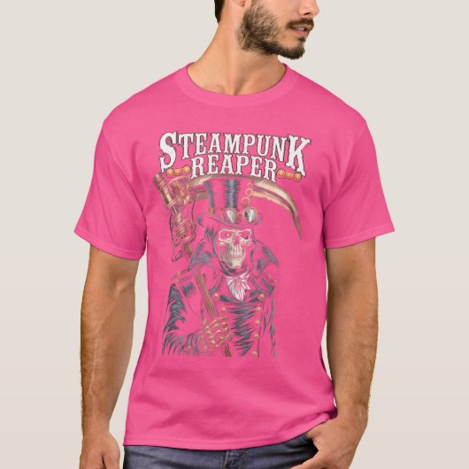 T-shirt Grim Reaper Steampunk Mort Dieu Gears Top Hat Scif (Devant)